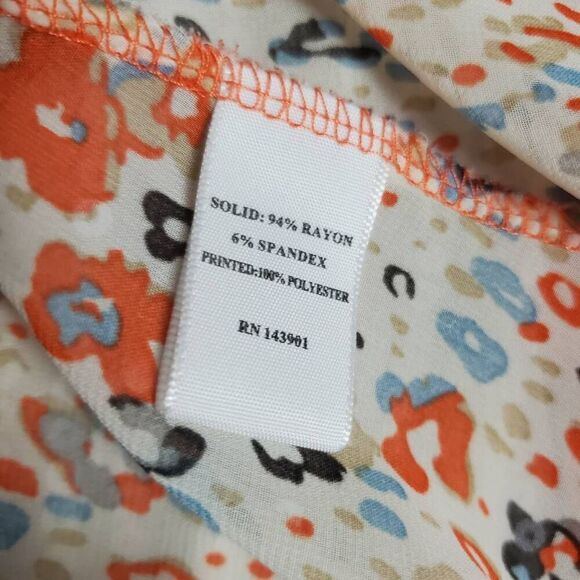 Coco + Carmen Burnt Orange Floral Hi-Lo Top Size S/M - Picture 6 of 7